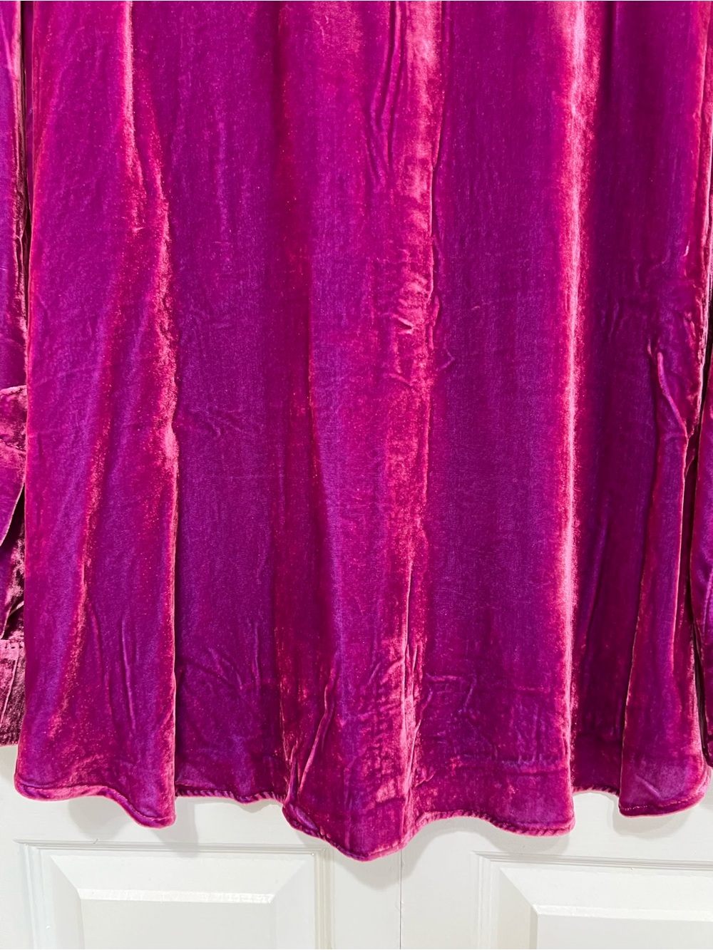 Sundance Rayon/Silk Velvet Button Up Shirt Long Sleeve Fuchsia Pink Size XXL - Picture 11 of 16